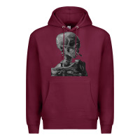 Burgundy Vincent Van Gogh Skull of a SkeletonVintage Halloween Skull Premium Hoodie - minhPixels
