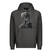 Charcoal Heather Vincent Van Gogh Skull of a SkeletonVintage Halloween Skull Premium Hoodie - minhPixels