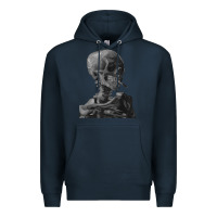 Navy Vincent Van Gogh Skull of a SkeletonVintage Halloween Skull Premium Hoodie - minhPixels