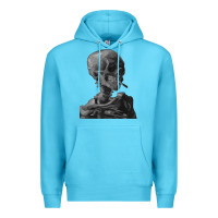 Ocean Blue Vincent Van Gogh Skull of a SkeletonVintage Halloween Skull Premium Hoodie - minhPixels