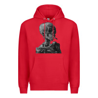 Red Vincent Van Gogh Skull of a SkeletonVintage Halloween Skull Premium Hoodie - minhPixels