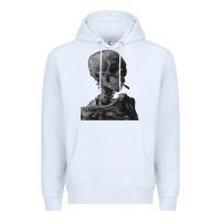 White Vincent Van Gogh Skull of a SkeletonVintage Halloween Skull Premium Hoodie - minhPixels