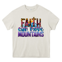 Cream Faith Can Move Mountains Heavy Core Tee - LillyAllenDesigns