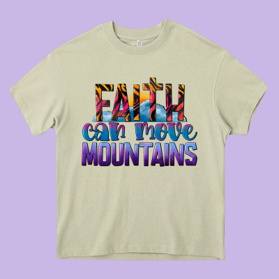 Faith Can Move Mountains Heavy Core Tee Designed By Lillyallendesigns