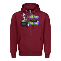 Burgundy Hocus i Mean Pocus Zipper Hoodie - CowhideDigitalArt