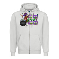 Dove Grey Hocus i Mean Pocus Zipper Hoodie - CowhideDigitalArt