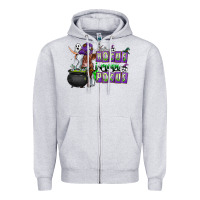 Heather Grey Hocus i Mean Pocus Zipper Hoodie - CowhideDigitalArt