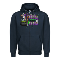 Navy Hocus i Mean Pocus Zipper Hoodie - CowhideDigitalArt