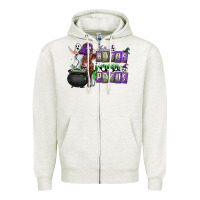 Oatmeal Heather Hocus i Mean Pocus Zipper Hoodie - CowhideDigitalArt