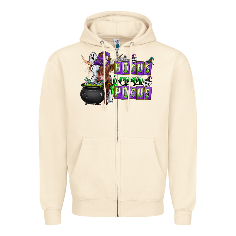 Hocus I Mean Pocus Zipper Hoodie by CowhideDigitalArt | Teevron