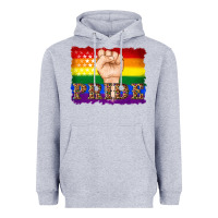 Heather Grey lgbtq  flag and hand pride Heavyweight Hoodie - Artiststas
