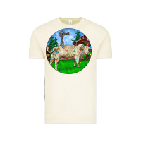 Vintage Arctic Christmas Charolais Bull And Barnyard Vintage Tee - RanaPortraitStore