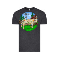 Vintage Black Christmas Charolais Bull And Barnyard Vintage Tee - RanaPortraitStore