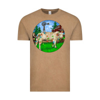 Vintage Coffee Christmas Charolais Bull And Barnyard Vintage Tee - RanaPortraitStore