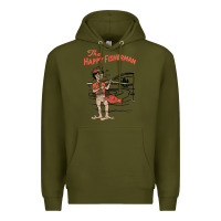 Army Green Vintage The Happy Fisherman 2022 Fishing Mens Kids Premium Hoodie - minhPixels