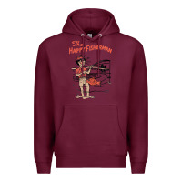Burgundy Vintage The Happy Fisherman 2022 Fishing Mens Kids Premium Hoodie - minhPixels