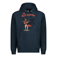 Navy Vintage The Happy Fisherman 2022 Fishing Mens Kids Premium Hoodie - minhPixels