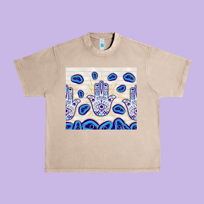 Evil Eyes With White Wooden Pattern Urban Heavy Tee Designed By Tumblerdesignbyshophia