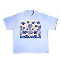 Grape Ice evil eyes with white wooden pattern Urban Heavy Tee - TumblerDesignByShophia