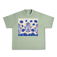 Oil Green evil eyes with white wooden pattern Urban Heavy Tee - TumblerDesignByShophia