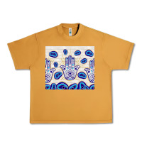 Peanut Butter evil eyes with white wooden pattern Urban Heavy Tee - TumblerDesignByShophia