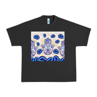Pigment Black evil eyes with white wooden pattern Urban Heavy Tee - TumblerDesignByShophia