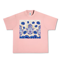Salmon evil eyes with white wooden pattern Urban Heavy Tee - TumblerDesignByShophia