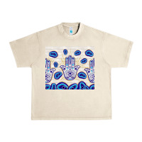 Sandshell evil eyes with white wooden pattern Urban Heavy Tee - TumblerDesignByShophia