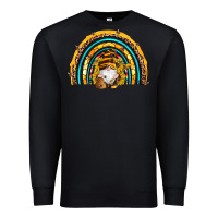 Black western bee gnomes sunflowers beehive honeycomb leopard turquoise sera Premium Sweatshirt - Artiststas