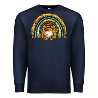 Navy western bee gnomes sunflowers beehive honeycomb leopard turquoise sera Premium Sweatshirt - Artiststas