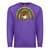 Purple western bee gnomes sunflowers beehive honeycomb leopard turquoise sera Premium Sweatshirt - Artiststas