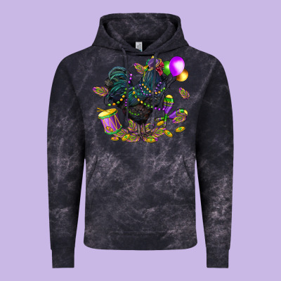 Mardi Gras Chicken Vintage Hoodie Designed By Cowgirlartshop