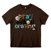 Chocolate Brown Pray Without Ceasing Heavy Core Tee - LillyAllenDesigns