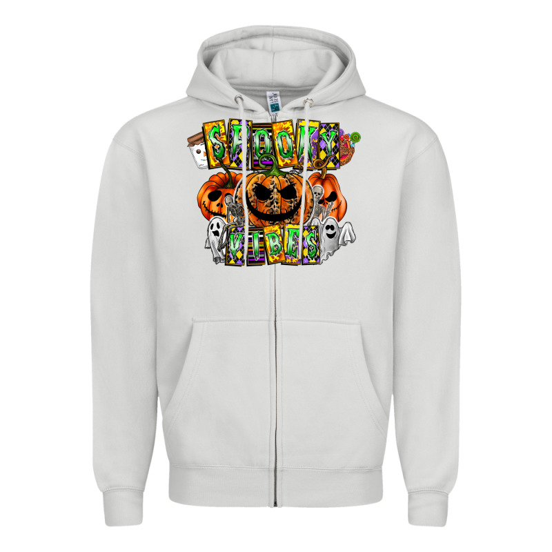 Spooky Vibes Zipper Hoodie by CowhideDigitalArt | Teevron
