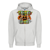 Dove Grey Spooky Vibes Zipper Hoodie - CowhideDigitalArt