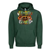 Sports Green Spooky Vibes Zipper Hoodie - CowhideDigitalArt