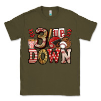 Army Green three up three down baseball Classic Tee - Jasminsmagicworld