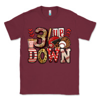 Burgundy three up three down baseball Classic Tee - Jasminsmagicworld