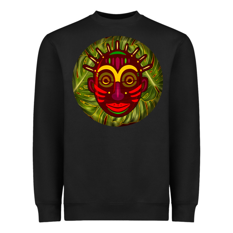 African Masks Round Earrings 4 Heavyweight Sweatshirt by BundleAndBundleShop | Teevron