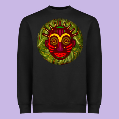 African Masks Round Earrings 4 Heavyweight Sweatshirt Designed By Bundleandbundleshop