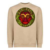 Mushroom african masks round earrings 4 Heavyweight Sweatshirt - BundleAndBundleShop