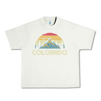 Pistachio Colorado Retro Vintage Mountains Nature Hiking Urban Heavy Tee - minhPixels