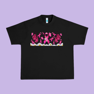Cancer Ribbon With Daisy Urban Heavy Tee Designed By Tumblerdesignbyshophia