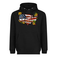 Black usa map with sunflower and cactus Heavyweight Hoodie - Artiststas
