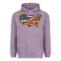 Lavender usa map with sunflower and cactus Heavyweight Hoodie - Artiststas