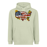 Matcha usa map with sunflower and cactus Heavyweight Hoodie - Artiststas