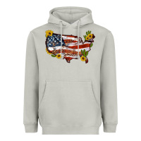 Moon Dust usa map with sunflower and cactus Heavyweight Hoodie - Artiststas