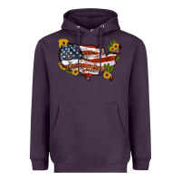 Plum usa map with sunflower and cactus Heavyweight Hoodie - Artiststas