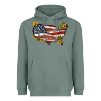 Sage usa map with sunflower and cactus Heavyweight Hoodie - Artiststas
