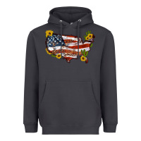 Smoke usa map with sunflower and cactus Heavyweight Hoodie - Artiststas